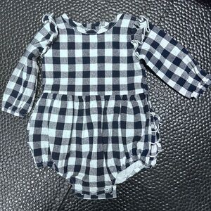 Caden Lane Gingham Navy Bubble Romper 3-6 months
